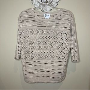 Andrea Jovine  Tan top/sweater  knit pattern -O-7